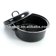 enamel roast pan with metal lid and SS201 or SS304 grid